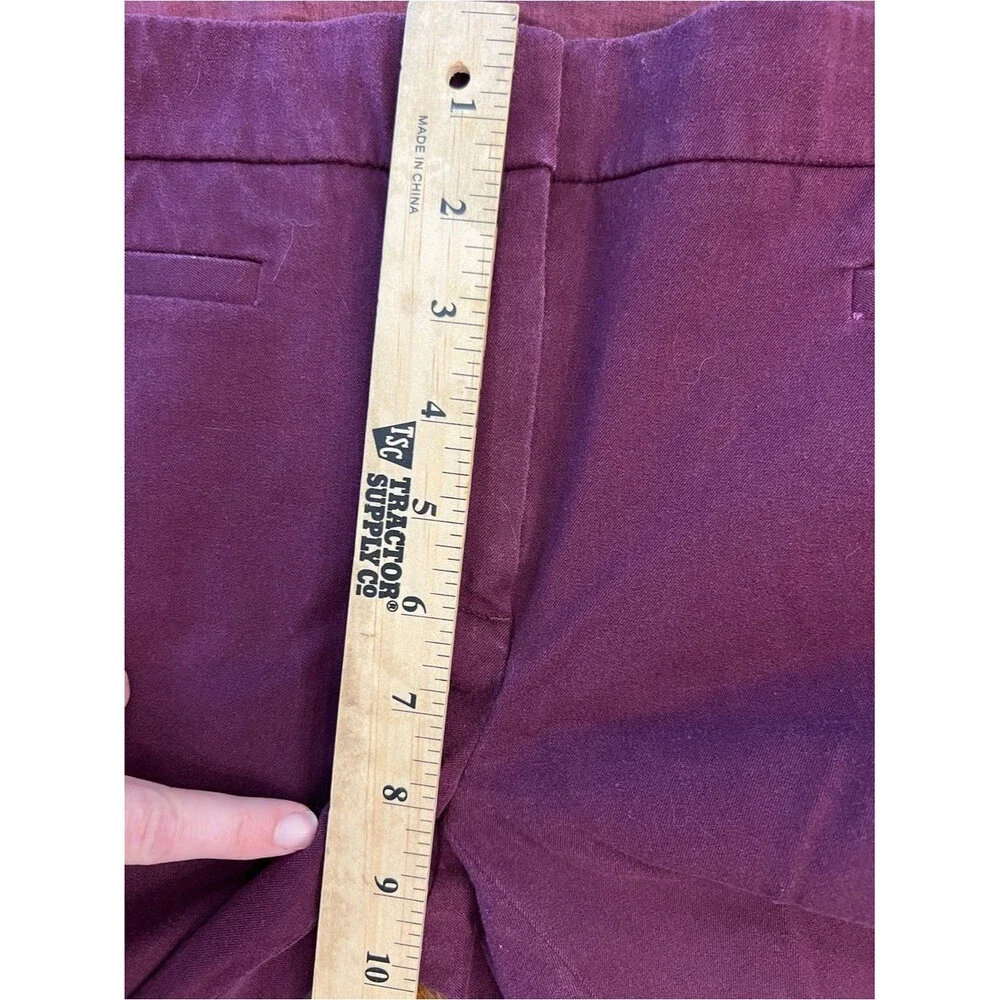 J.Crew Stretch Slim Ankle Pants Burgundy Plum Career Work Office Size US 2